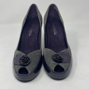 AEROSOLES Bengal Rose Heeled Peep Toe Shoe size 6.5